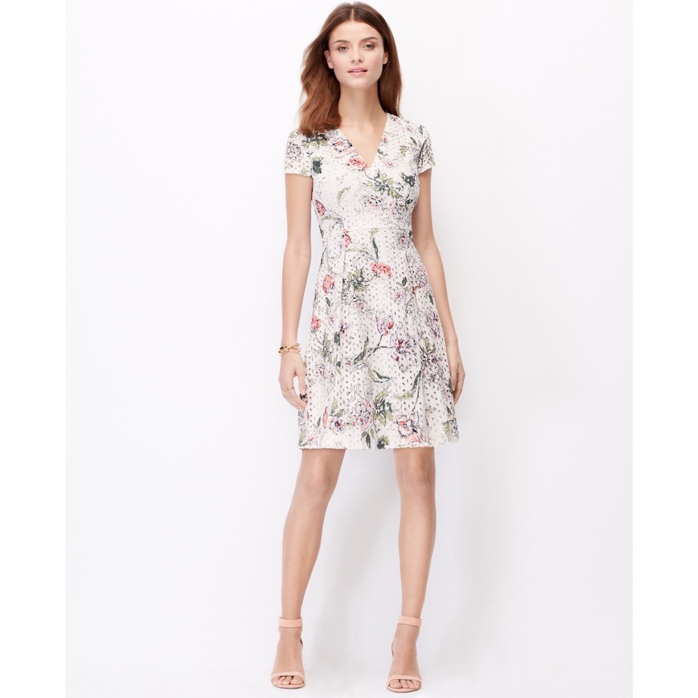 Ann Taylor Floral Eyelet Dress | Size 4
